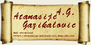 Atanasije Gazikalović vizit kartica
